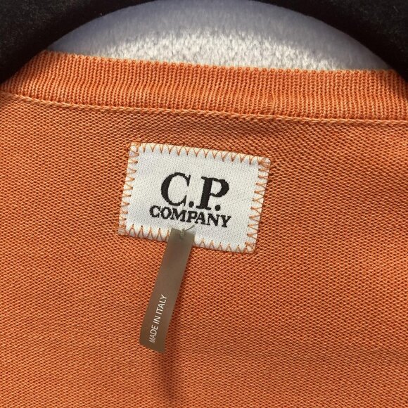 C.P. Company Italy Sweater Mens XL (52) Orange Lens Crewneck Pullover Jumper - Picture 9 of 14